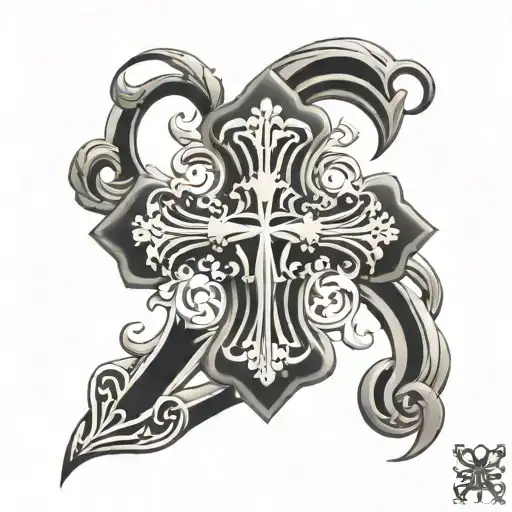 chrome hearts cross tattoo design idea