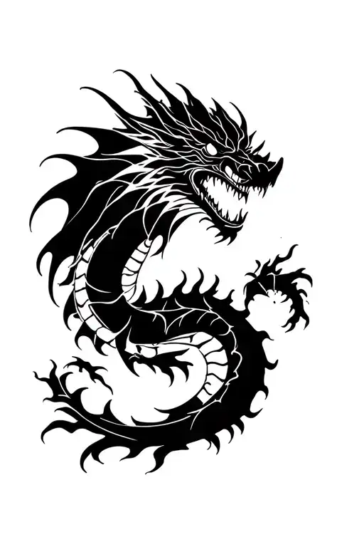 cyber sigilism back dragon tattoo design tattoo design idea