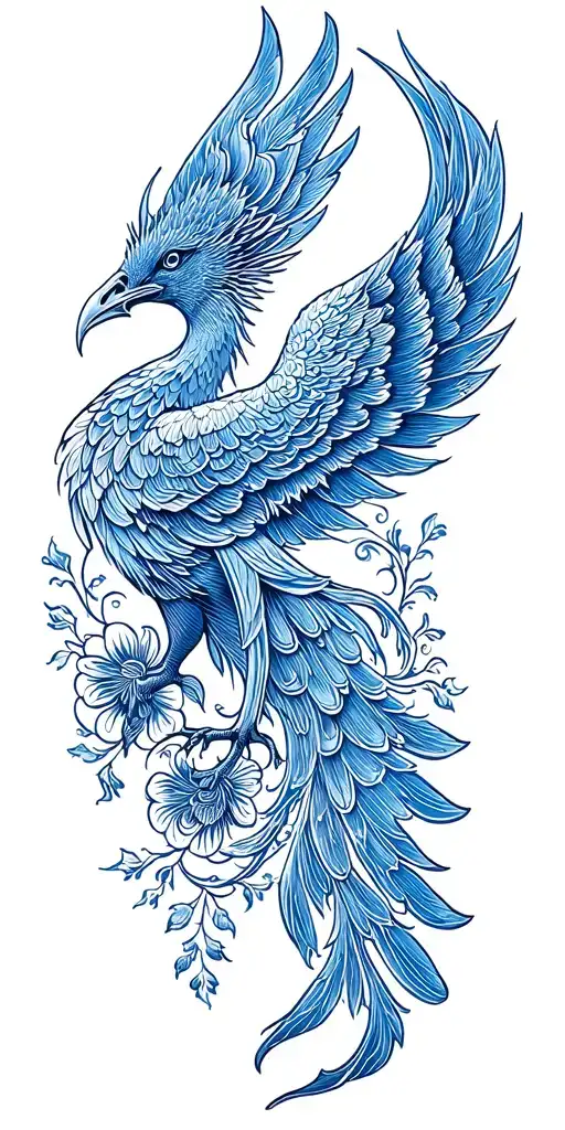 delftware pattern  phoenix tattoo design idea