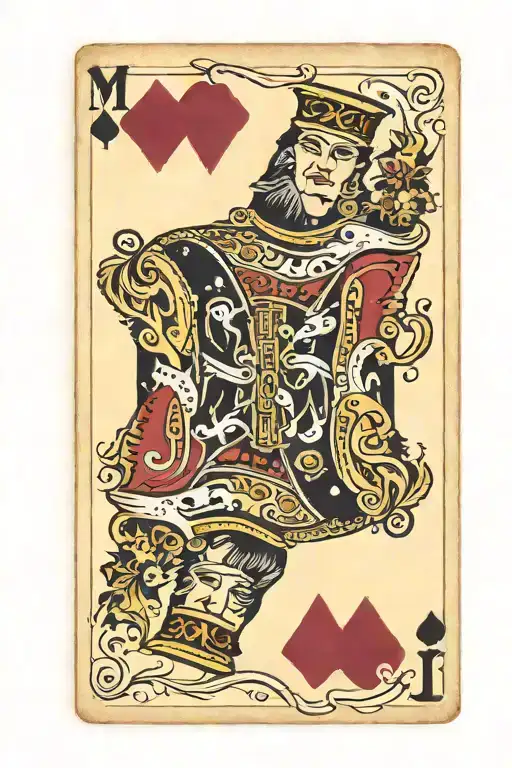 playing card with M instead of king tattoo design idea