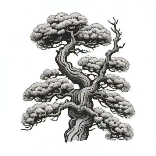 Japanese Pine tattoo design idea