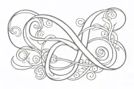 ampersand symbol with book open tattoo design idea