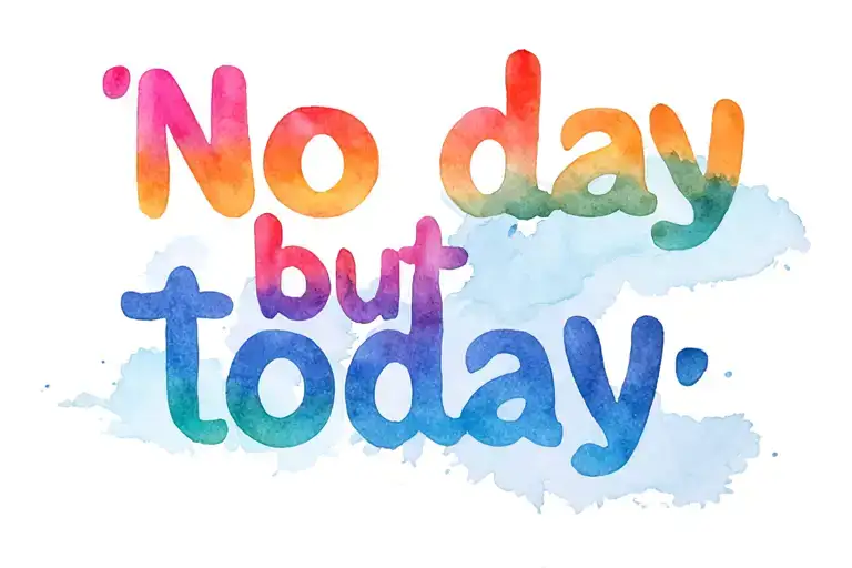 "No day but today " trans pride colors tattoo design idea
