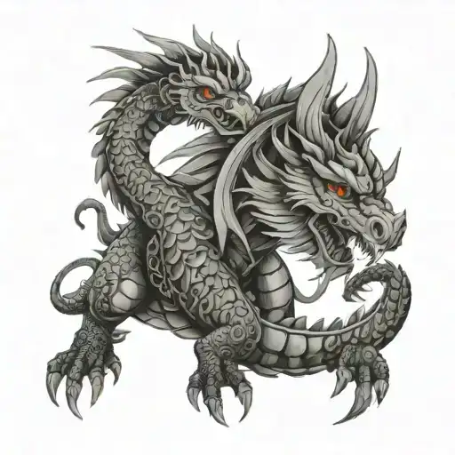 Quetzalcoatl and Pendragon dragon tattoos tattoo design idea