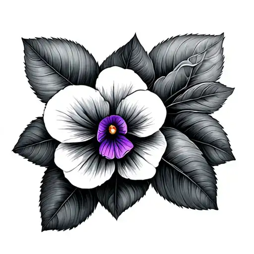 african violet tattoo design idea