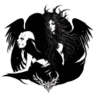 evil witchblade angel tattoo design idea