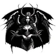 evil witchblade angel tattoo design idea