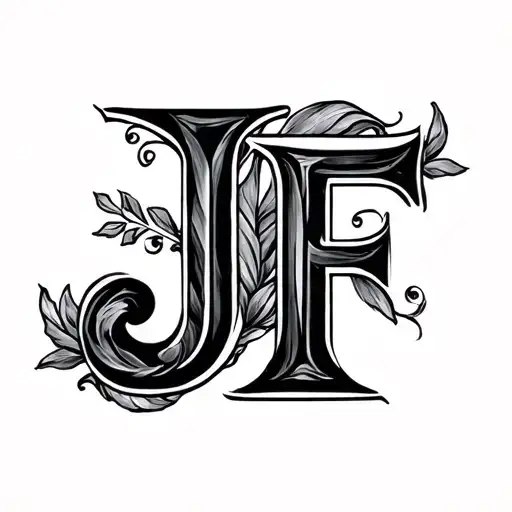 letter J and F classy look tattoo design idea