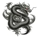 japanese dragon coiled tattoo design idea