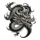 japanese dragon coiled tattoo design idea