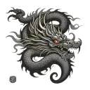 japanese dragon coiled tattoo design idea