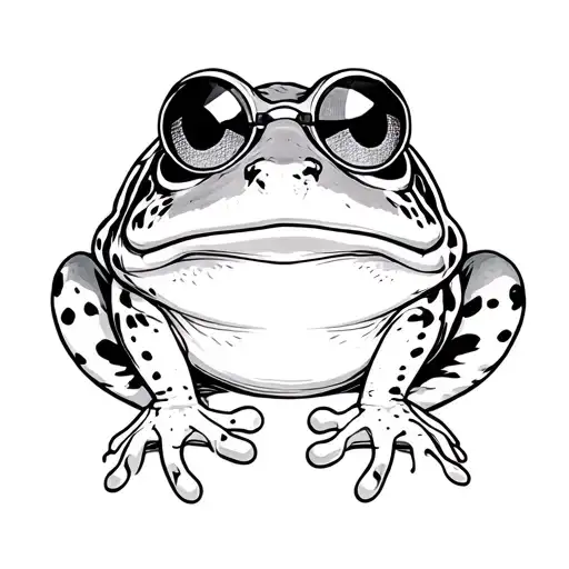 cute frog wearing sunglasses tattoo design idea