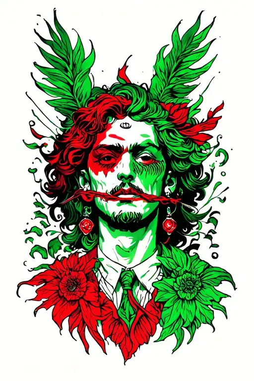 no see  cover on his eye no hear covering his ear  no speak cover on his mouth of three souls that are green red  tattoo design idea