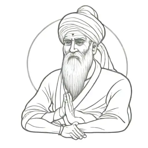 The high rate of Baba Nanak tattoo design idea