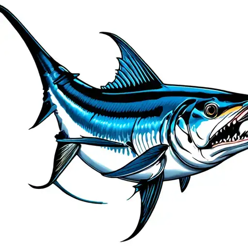 Blue marlin tattoo design idea