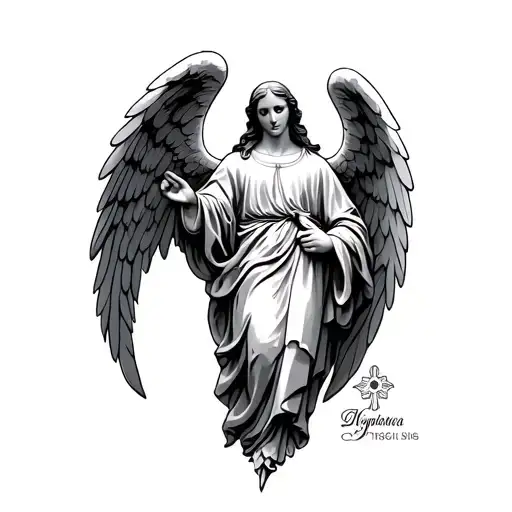 Catholic Angel tattoo design idea