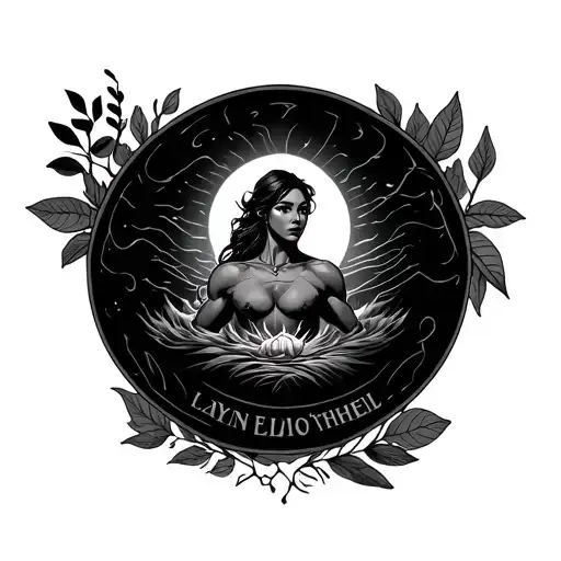 Reel pectoral representation Biceps shoulder on nature success and terminance with first name Layna Élio Nathaël in Hebre tattoo design idea