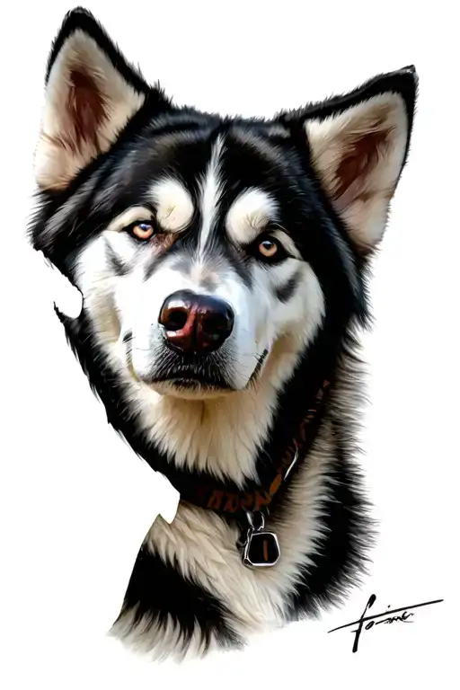 Husky Siberian tattoo design idea