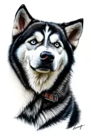 Husky Siberian tattoo design idea