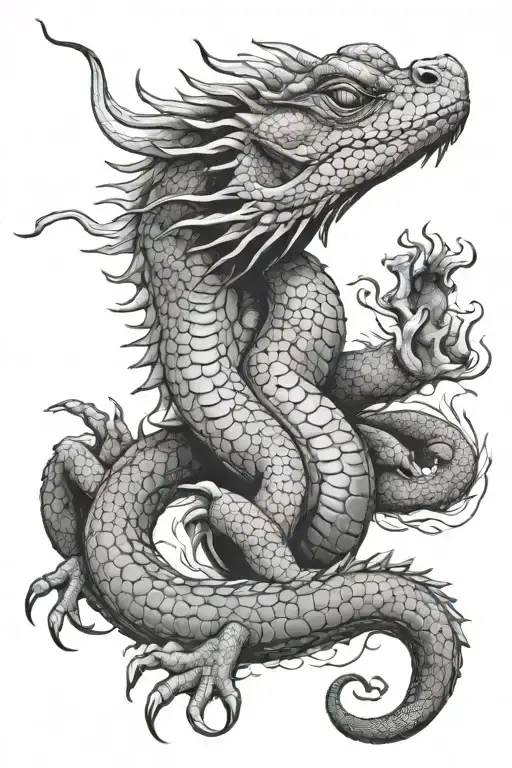 Chinese Water Dragon tattoo design idea