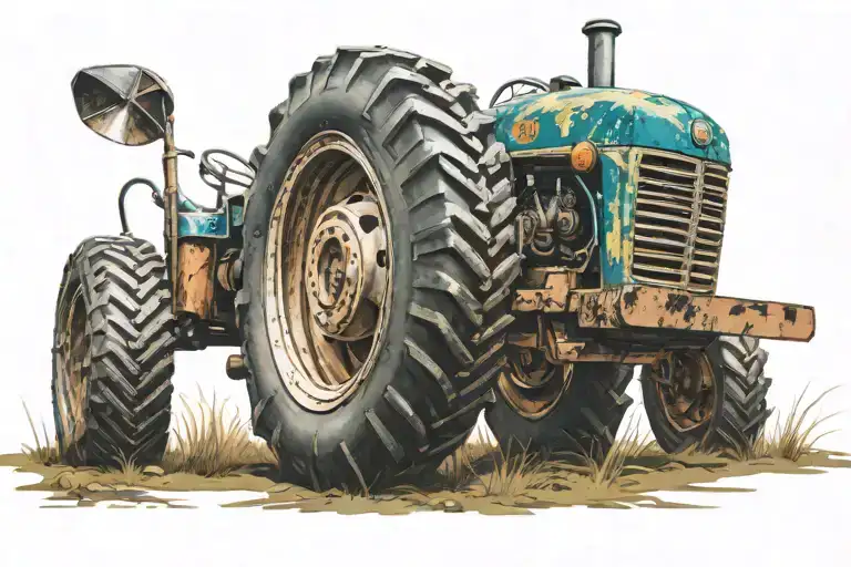 tractor tire tattoo design idea