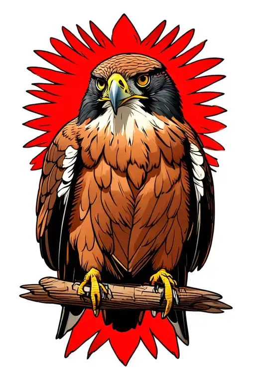 redtail hawk tattoo design idea