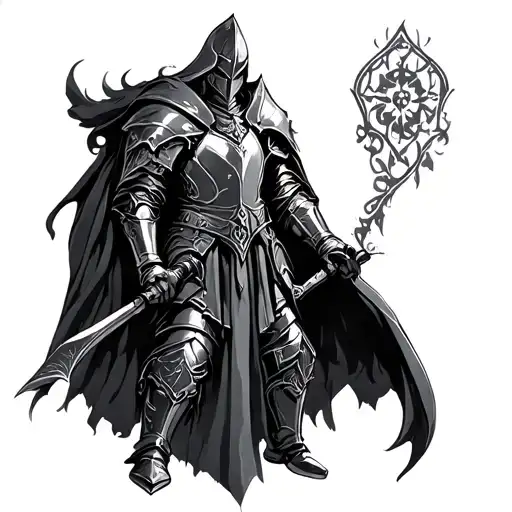 gothic knight  tattoo design idea
