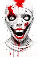 beksinski giger teeth nurse mummy wrapped tattoo design idea