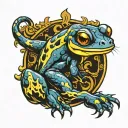 fire salamander tattoo design idea