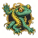 fire salamander tattoo design idea