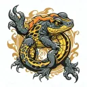 fire salamander tattoo design idea