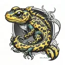 fire salamander tattoo design idea