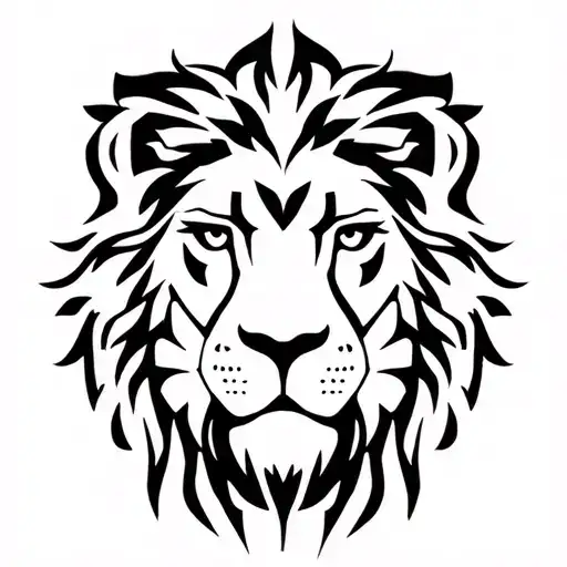 lion face tattoo design idea