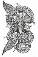 native American and Celtic knotwork design incorporating tattoo design idea