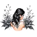 low back lady tattoo design idea