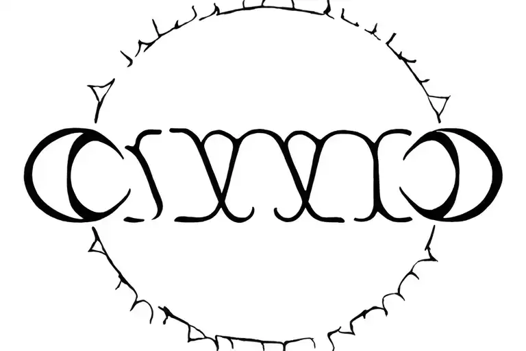 karna win symbol surrounded tattoo design idea