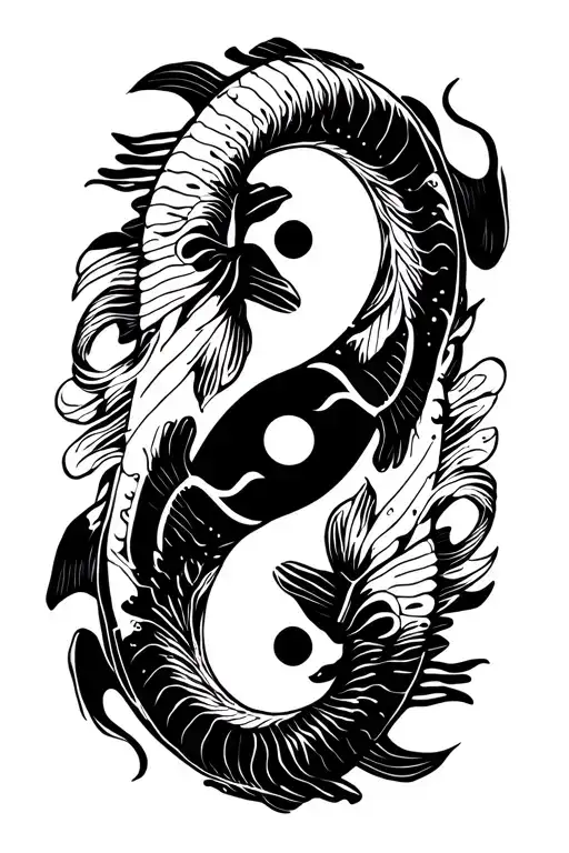 "Eli" koi fish yin yang tattoo design idea