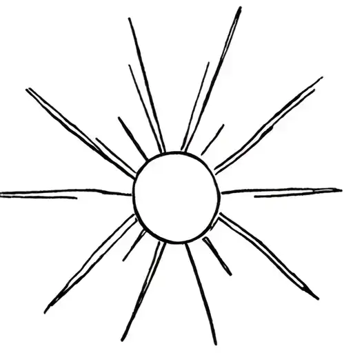 stick sun rays tattoo design idea