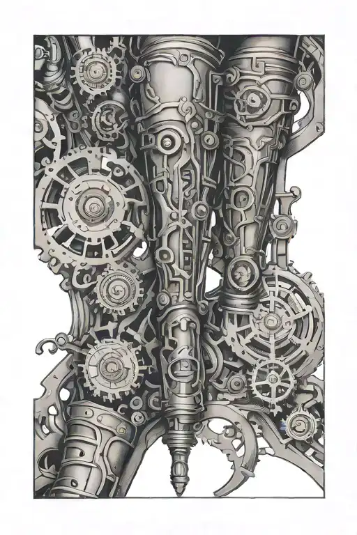 phenex steampunk leg sleeve tattoo tattoo design idea