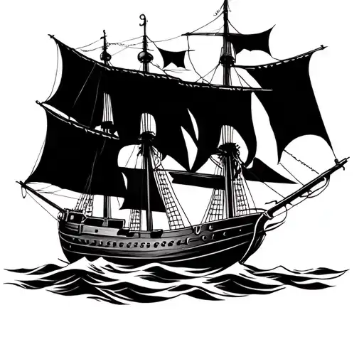 Portuguese Galleon sailing tattoo design idea