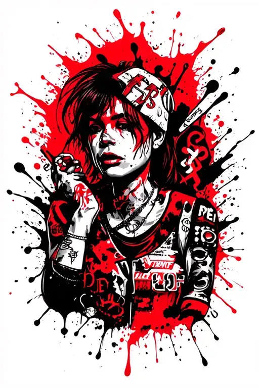 sleeve themed aroudn early 2000's pop punk and video games tattoo design idea