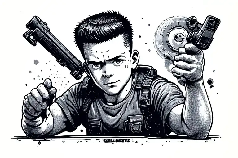 fallout vault boy stoned tattoo design idea