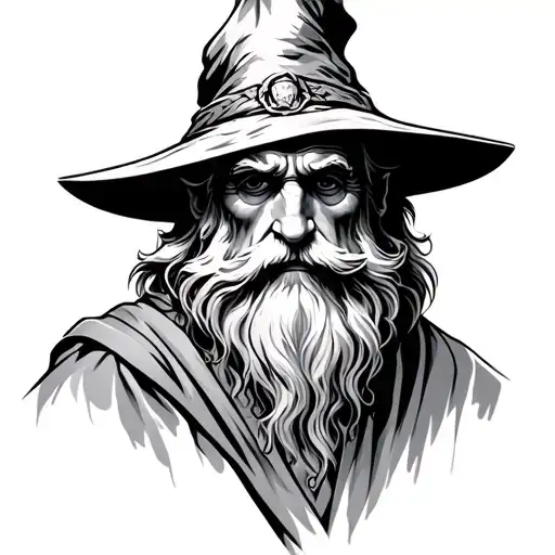 hipster gandalf tattoo design idea