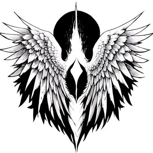 wing spread oblivion tattoo design idea