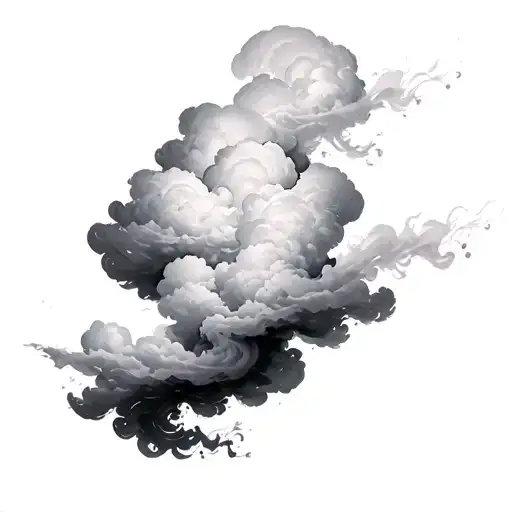 Coverup Clouds and Smoke tattoo design idea