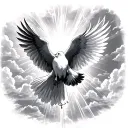 holy light coming from the heavens with doves in the sky tattoo design idea