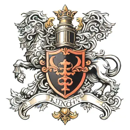 Knight family crest type tatoo tattoo design idea
