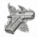 number 1911 tattoo design idea