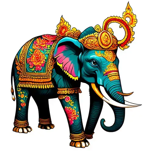 Thai elephant tattoo design idea