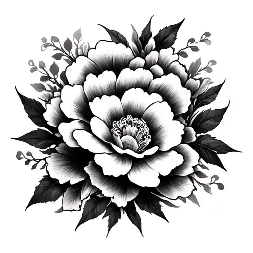 Japanese floral tattoo with tribal patterns full sleeve tattoo design idea